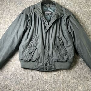 Members Only Jacket Mens Quilted Lining Full Zip Size M Gray Vintage 80s